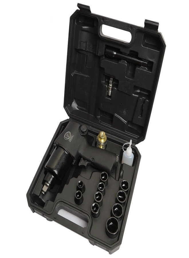 هالك مفتاح ربط هوائي هالك 1/2 بوصة مع مجموعة مقابس AT-12A (عزم الدوران 650 نيوتن متر) - مربع ثابت - Image 3